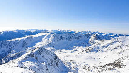 snow covered mountains, Retezat Mountains, Romania 