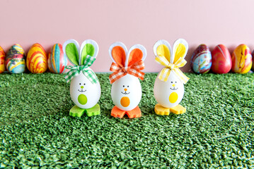 Colorful Easter Eggs, Easter concept and decoration.