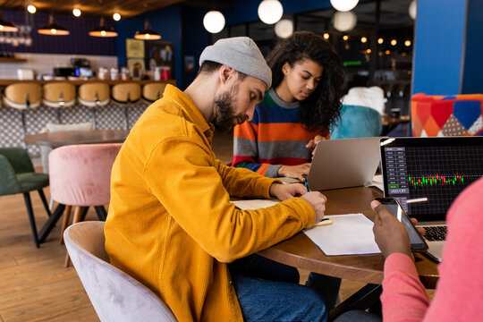 Young people working in office