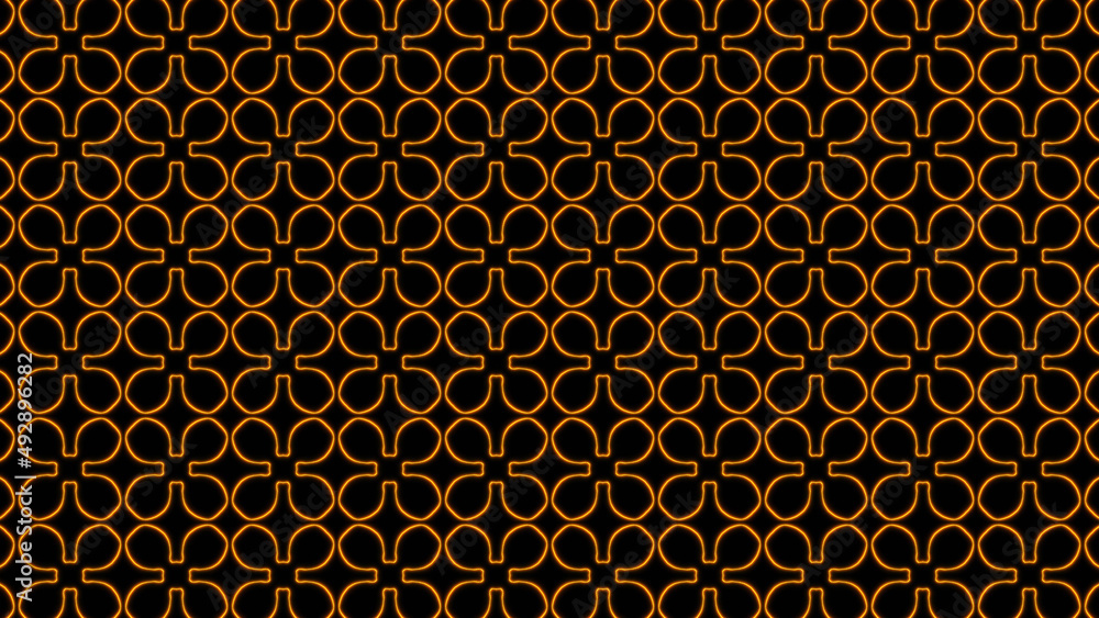 Poster abstract orange geometric seamless pattern background. abstract stripes kaleidoscope. fast psychedel