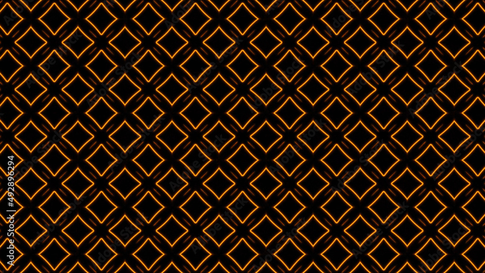 Poster abstract orange geometric seamless pattern background. abstract stripes kaleidoscope. fast psychedel