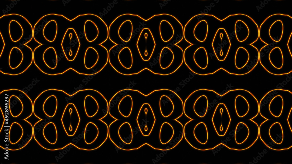 Poster abstract orange geometric seamless pattern background. abstract stripes kaleidoscope. fast psychedel