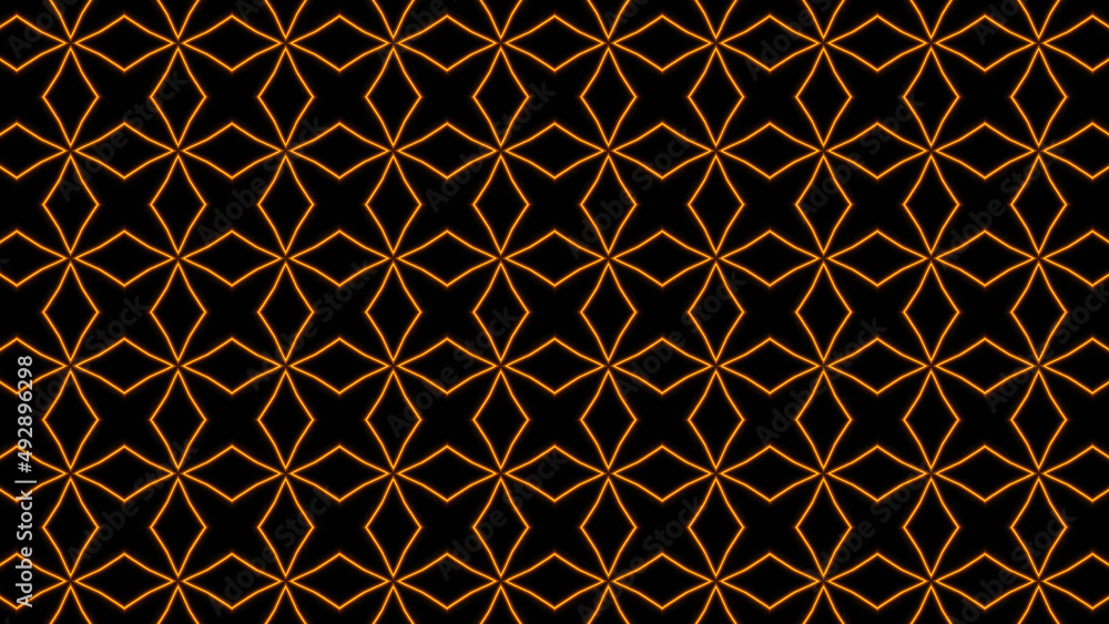Poster abstract orange geometric seamless pattern background. abstract stripes kaleidoscope. fast psychedel