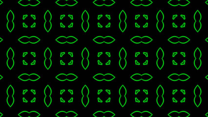 Abstract green geometric seamless pattern background. Psychedelic Colorful Kaleidoscope VJ background. Disco Abstract Background