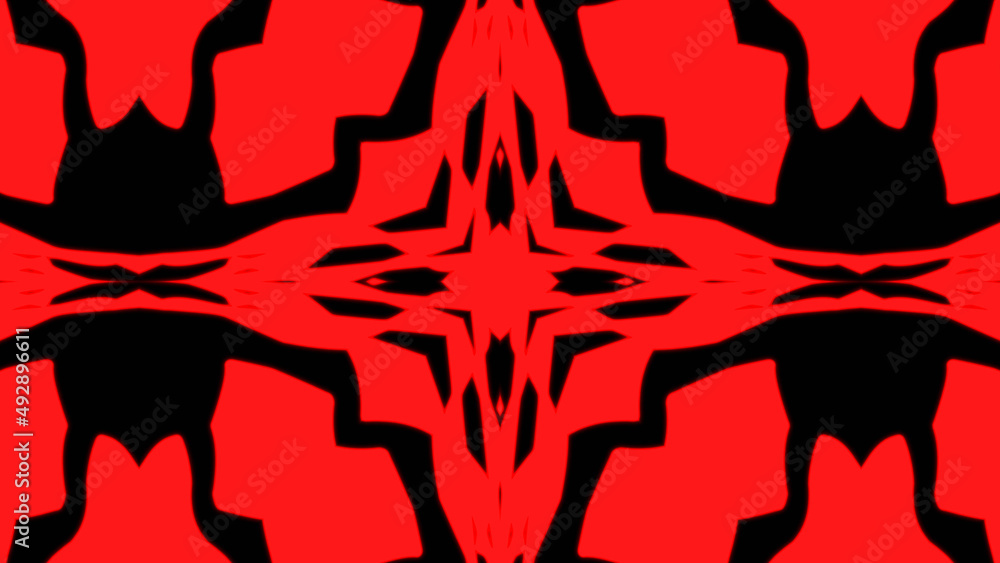Poster abstract red geometric seamless pattern background. psychedelic colorful vj background. disco abstra