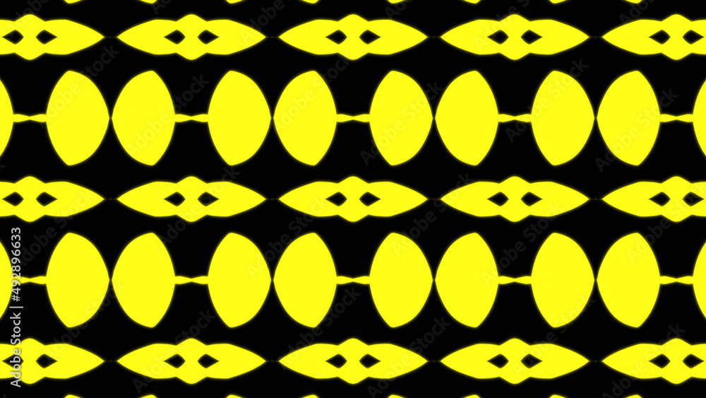 Poster abstract yellow geometric seamless pattern background. abstract stripes kaleidoscope. fast psychedel