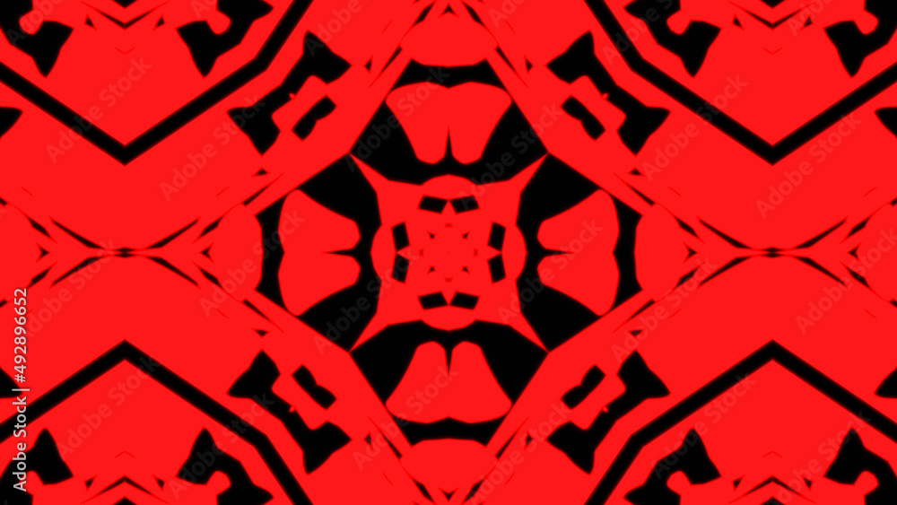 Poster abstract red geometric seamless pattern background. psychedelic colorful vj background. disco abstra