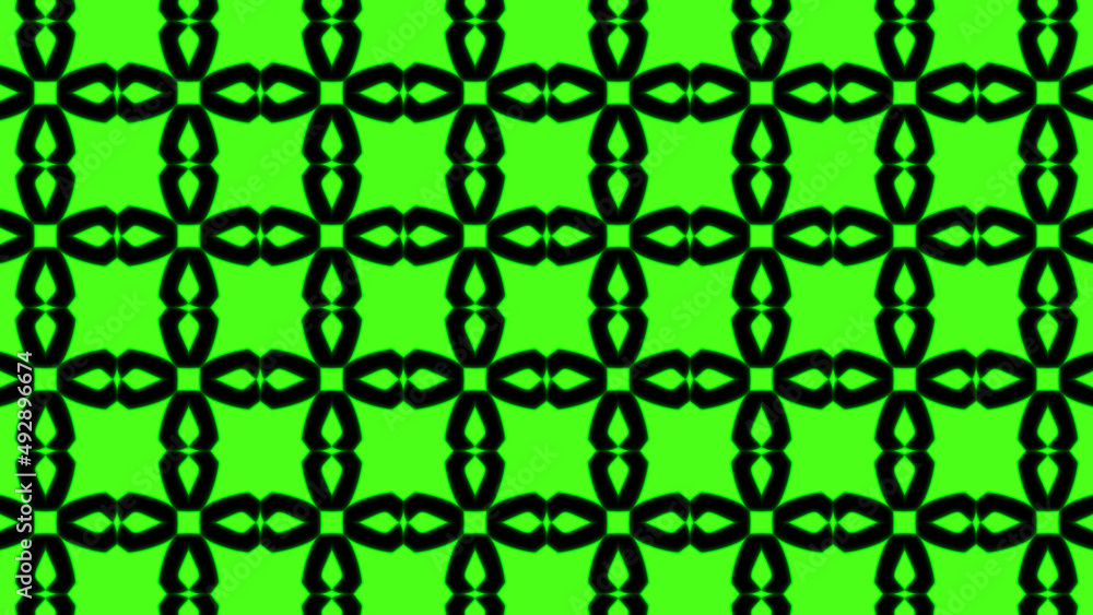 Poster abstract green geometric seamless pattern background. psychedelic colorful kaleidoscope vj backgroun