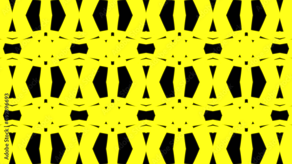 Poster abstract yellow geometric seamless pattern background. abstract stripes kaleidoscope. fast psychedel