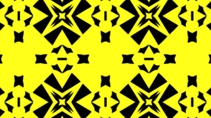 Abstract yellow geometric seamless pattern background. Abstract Stripes Kaleidoscope. Fast Psychedelic Colorful Kaleidoscope VJ background. Disco Abstract Background. Kaleidoscope effect