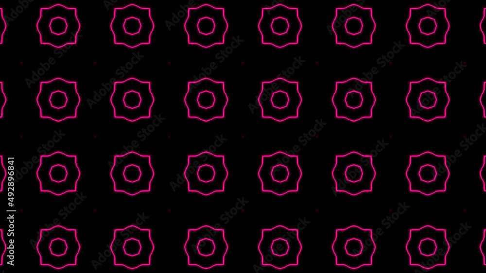 Poster Abstract pink geometric seamless pattern background. Psychedelic Colorful background. Disco Abstract Background