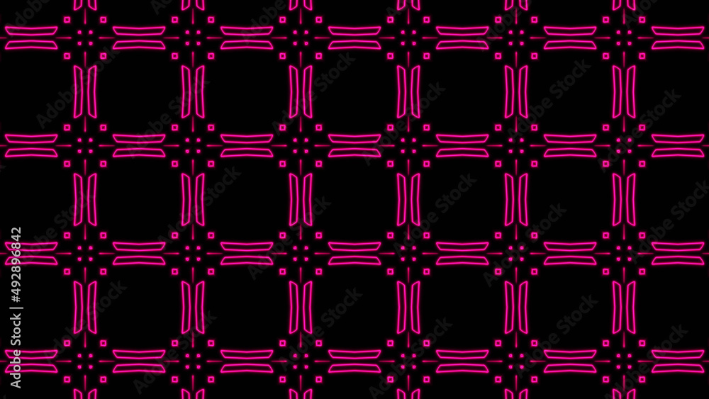 Poster Abstract pink geometric seamless pattern background. Psychedelic Colorful background. Disco Abstract Background