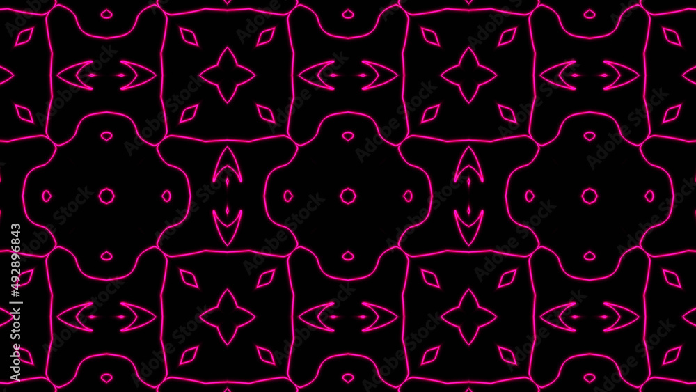 Poster Abstract pink geometric seamless pattern background. Psychedelic Colorful background. Disco Abstract Background