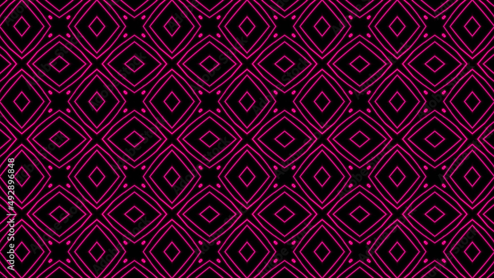 Poster Abstract pink geometric seamless pattern background. Psychedelic Colorful background. Disco Abstract Background