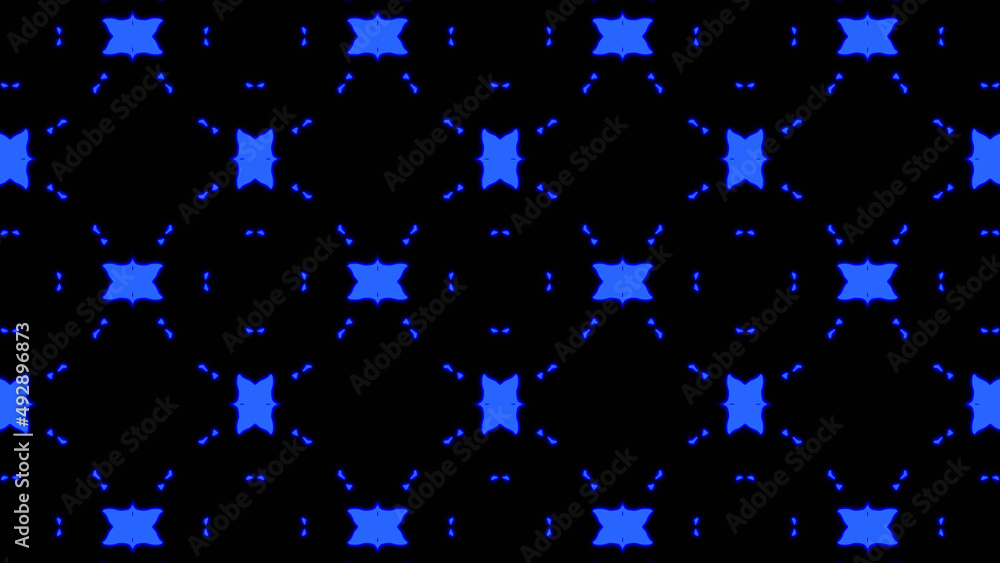 Poster abstract blue geometric seamless pattern background. abstract stripes kaleidoscope. psychedelic colo