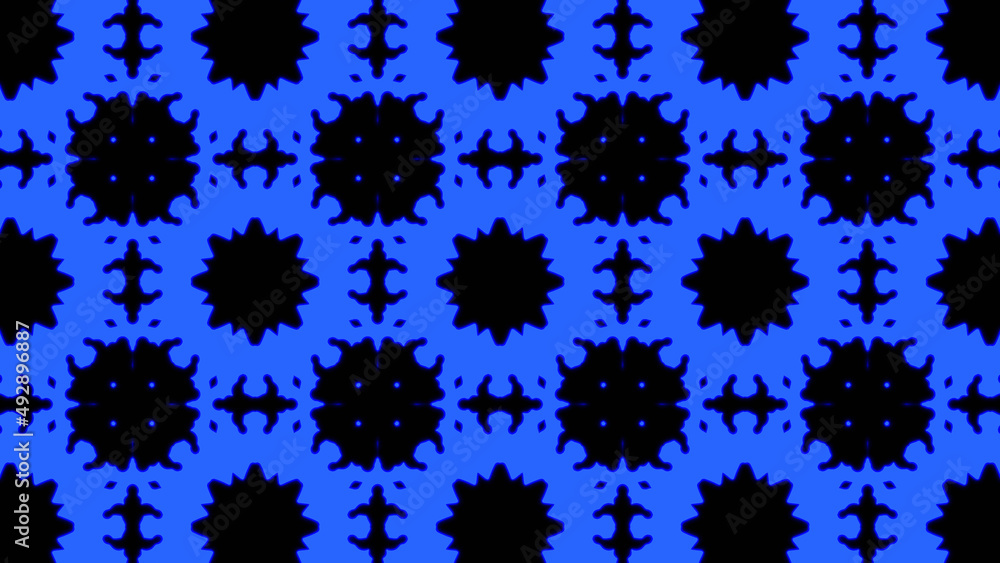 Poster abstract blue geometric seamless pattern background. abstract stripes kaleidoscope. psychedelic colo