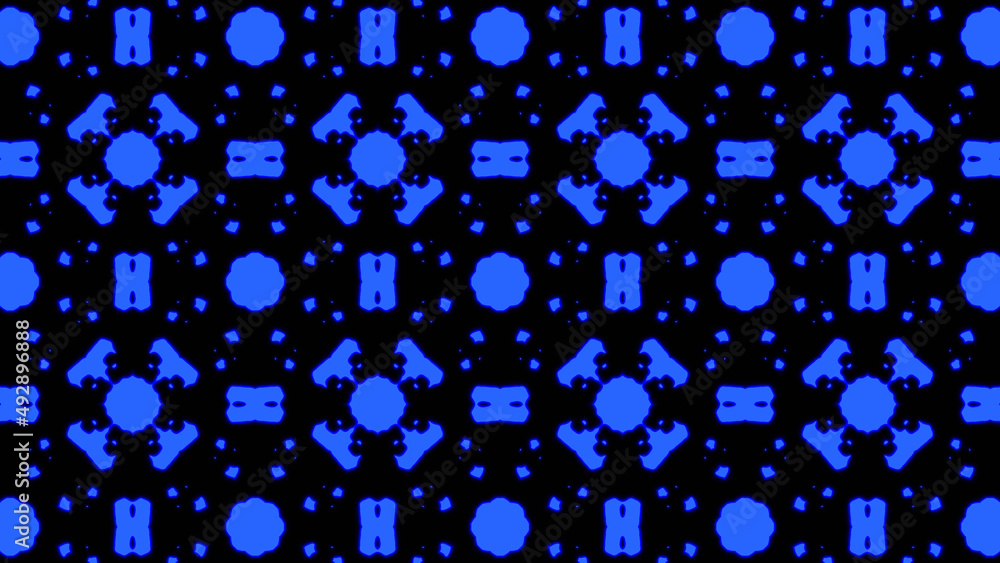 Poster abstract blue geometric seamless pattern background. abstract stripes kaleidoscope. psychedelic colo