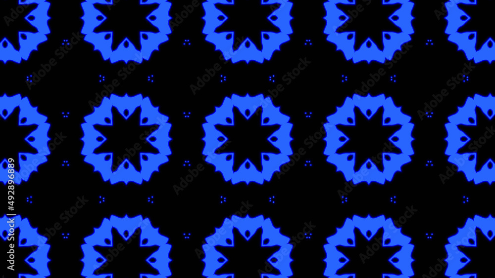 Poster abstract blue geometric seamless pattern background. abstract stripes kaleidoscope. psychedelic colo