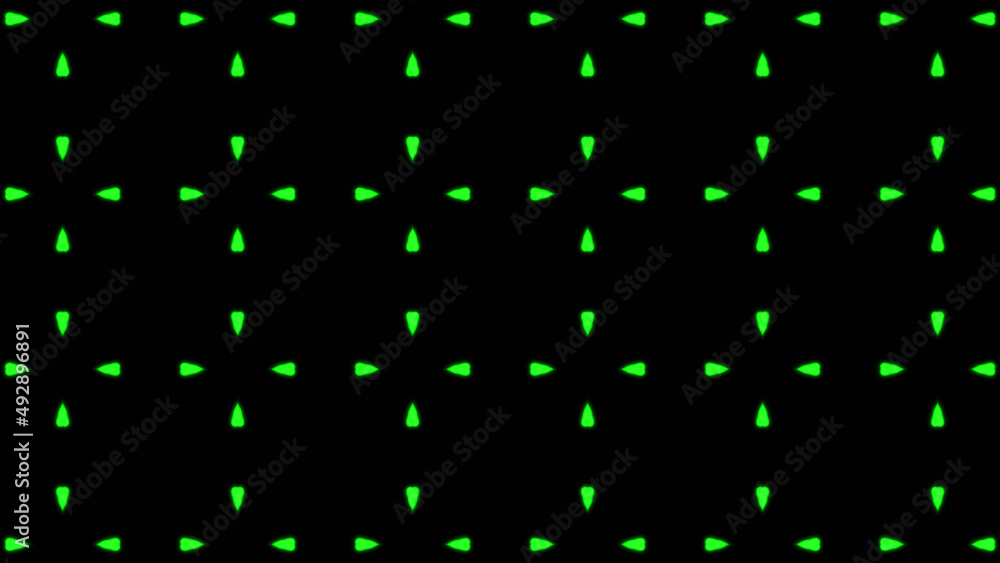Poster abstract green geometric seamless pattern background. psychedelic colorful kaleidoscope vj backgroun