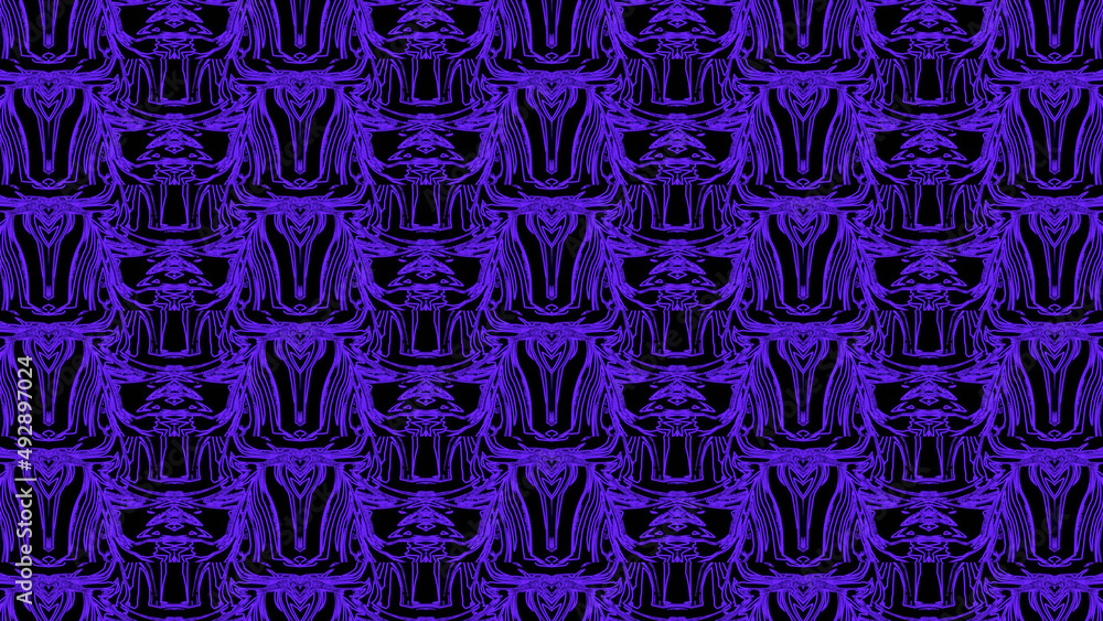 Poster abstract purple geometric seamless pattern background. psychedelic colorful kaleidoscope background.