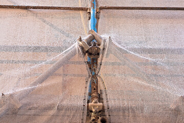 Construction site safety - protective net on a construction