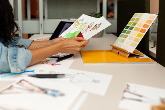 Textile designer working