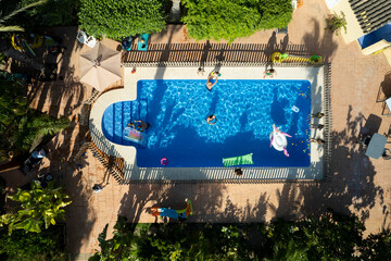 Summer in the swimming pool