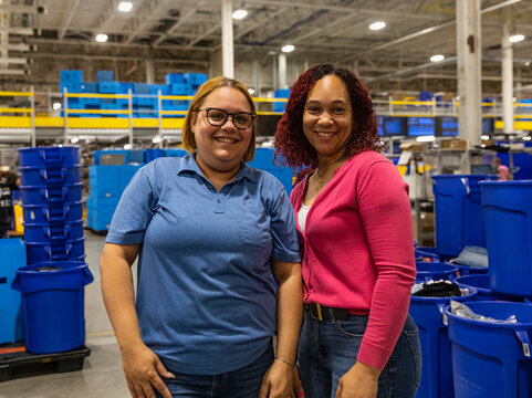 Employee portrait on factory floor  