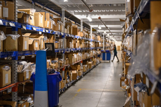 Busy ECommerce Warehouse Distribution Facility