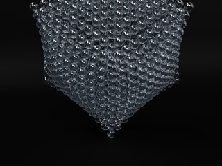 Image of a group of balls on a dark background, 3D rendering