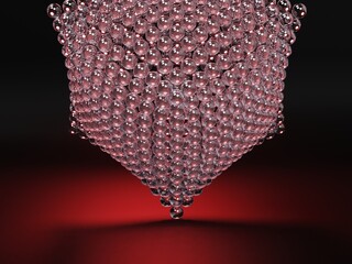 Image of a group of balls on a dark background, 3D rendering