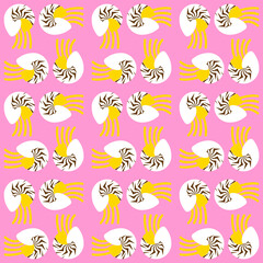 Seamless pattern of Nautilus, vector illustration