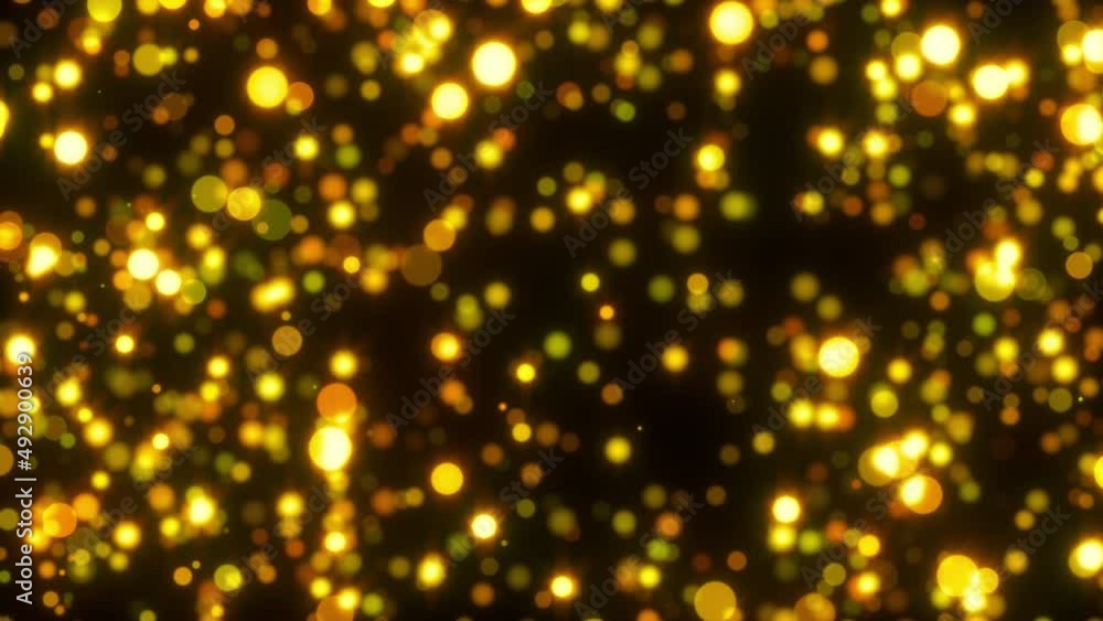 Poster gold glowing particles. computer generated 3d render