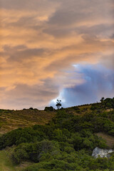 Cliffs near the ocean during sunset