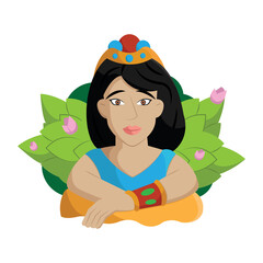 Isolated happy girl with traditional carnival clothes Vector
