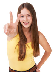 Portrait of young attitude. Shot of a teen girl isolated on white.