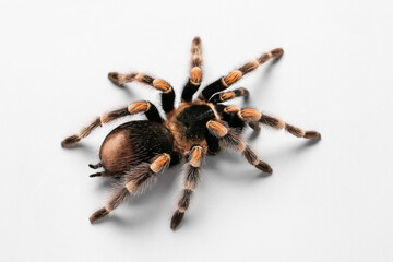 Scary tarantula spider on white background - obrazy, fototapety, plakaty