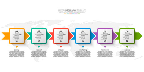 Abstract 3D Paper Infographics. Business template .Vector illustration