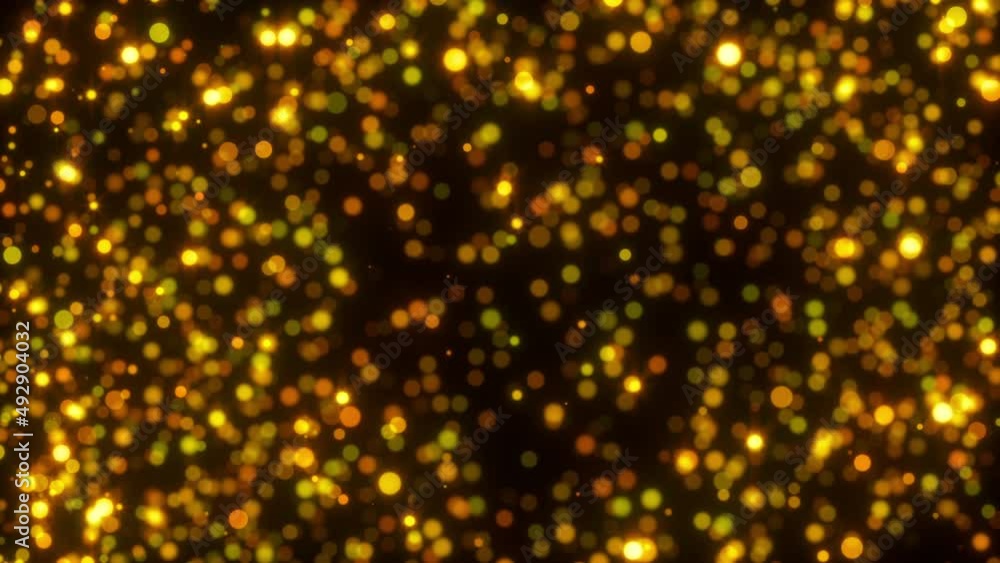Poster gold glowing particles. computer generated 3d render