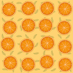 wallpaper of delicious oranges drawn in vector