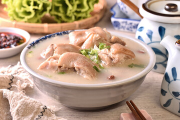 Peanut pork knuckle soup is a popular street food in Taiwan   