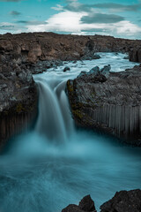 Aldeyjarfoss waterfall in Iceland.