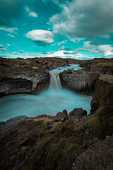 Obraz premium Aldeyjarfoss waterfall in Iceland.