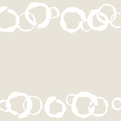 手書き風の水玉　正方形フレーム（アイボリー・ホワイト）