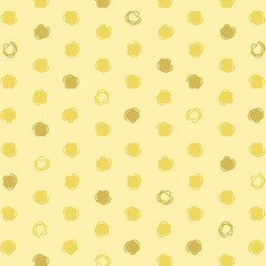 手書き風の水玉　正方形フレーム（ベージュ）