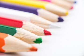 Obraz premium color pencils on white background