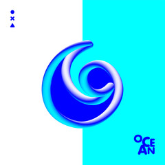 Ocean. Poster template.