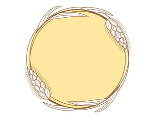 小麦をフレームにしたイラスト