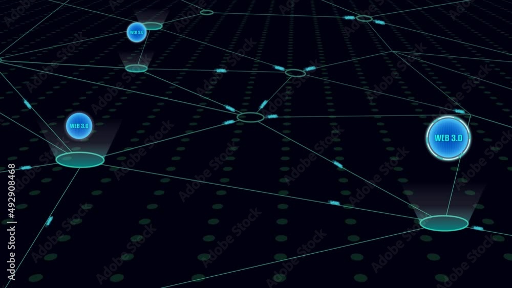 Poster concept web 3.0 network shown with a connection of modern technology network elements