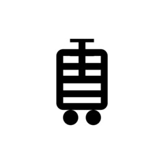simple line luggage icon flat